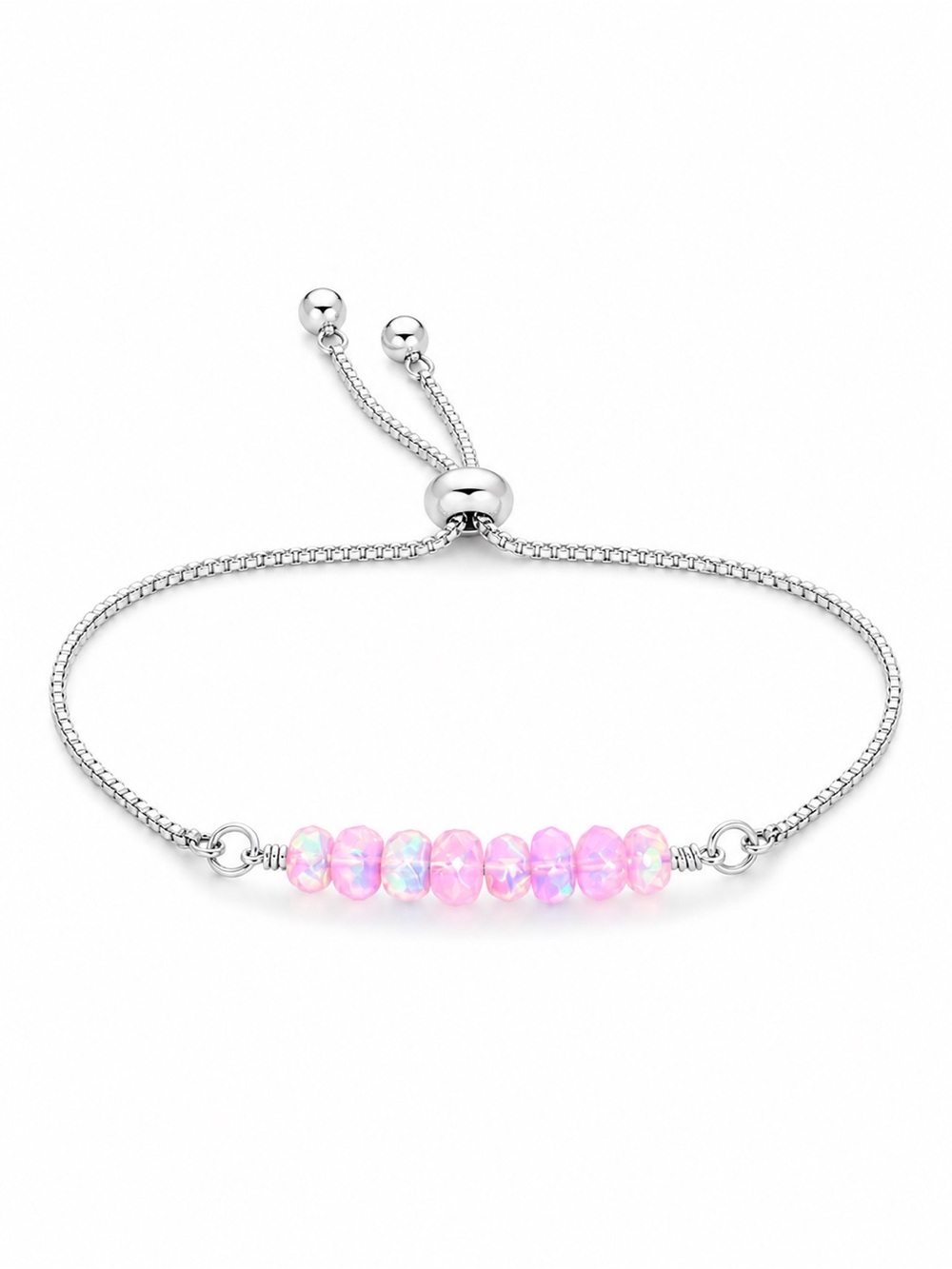 Handmade Pink Ethiopian Opal Adjustable Bracelet